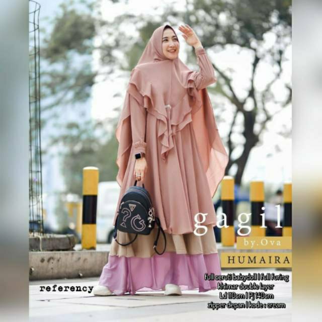 GAMIS PLUS KHIMAR MURAH PREMIUM - GAMIS SET SYARI SETELAN HIJAB HUMAIRA-HALIMAH-BELLE-MAYA-AYANA