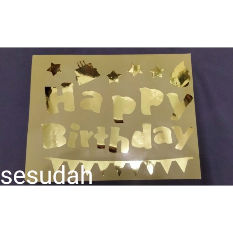 

STICKER BALON PVC / TRANSFARAN MOTIF TULISAN HAPPY BIRTHDAY UNTUK BALON UKURAN 18INCH SAMPAI 36 INCH