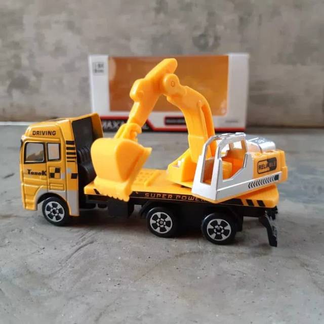 Diecast Truk Excavator Miniatur Truck Angkut Die Cast Mobil Anak