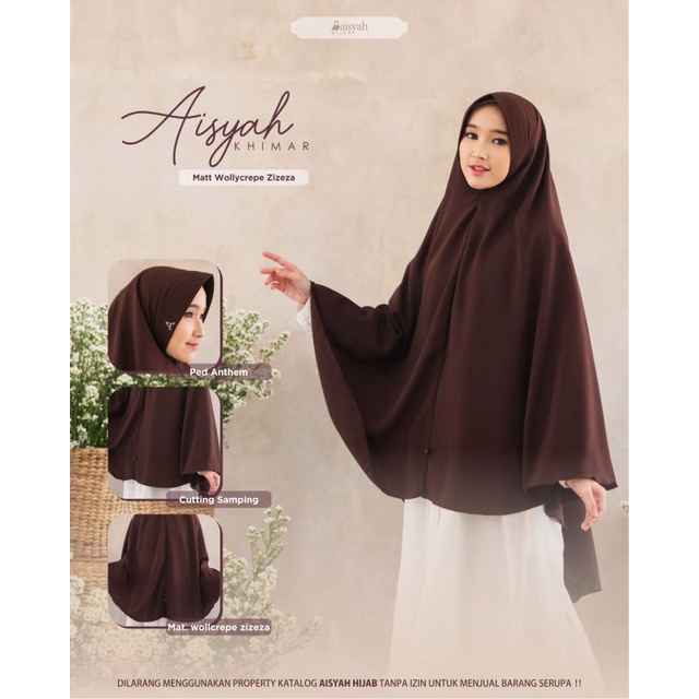 Khimar Aisyah ped antem | bahan wollycrepe size XL dan XXL | Khimar Syari | Khimar ped antem