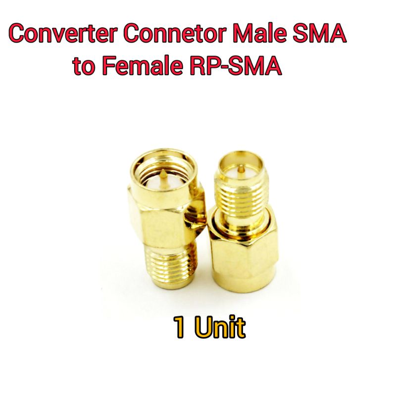 Converter Connector SMA Male to RP-SMA Female Jack Untuk Kabel Pigtail RF Antena