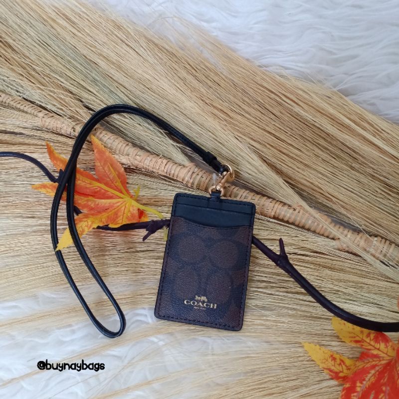

coach lanyard brown black