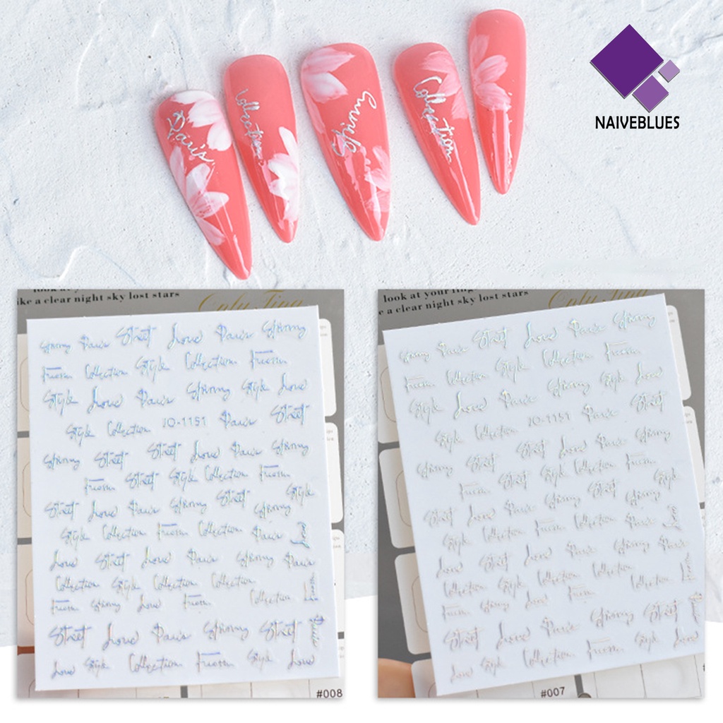 Stiker Kuku Bahan Plastik Motif Hati Aurora Untuk Nail Art