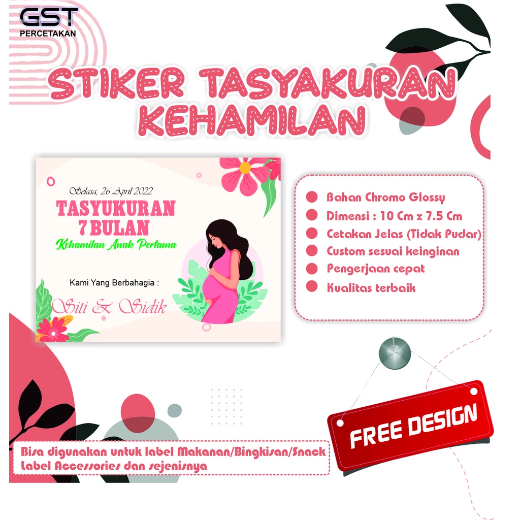 

Sticker Tasyakuran 4 Bulanan / Sticker 7 Bulanan Kehamilan