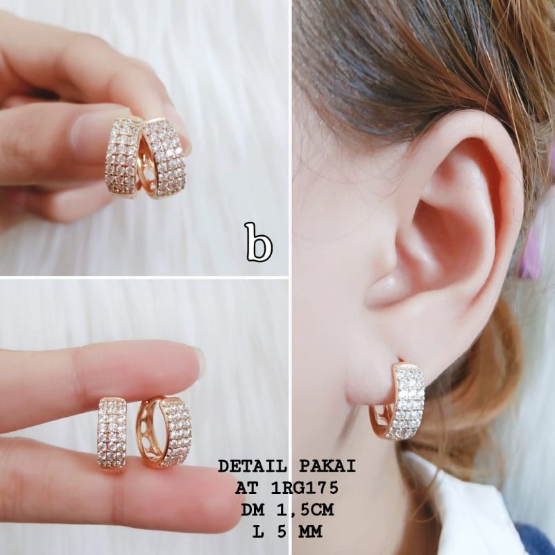 Anting Titanium Clip Permata Wanita Anti Karat Anting Terlaris Xupblink Jewelry