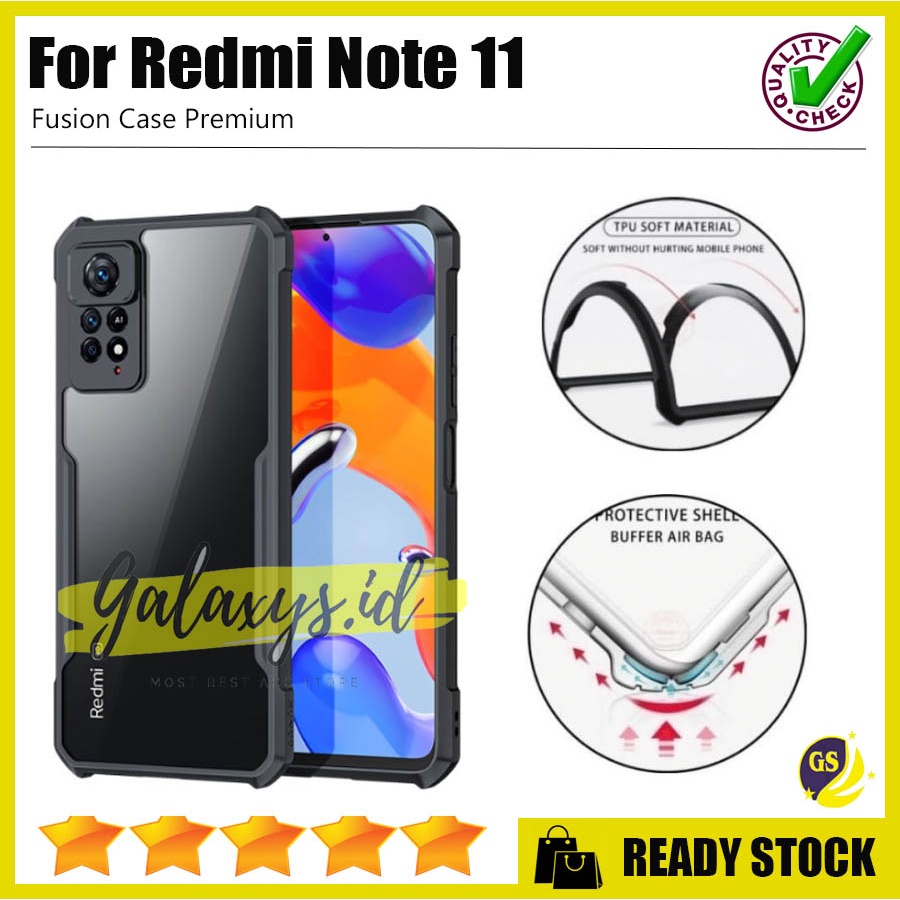 Case Ipaky Bumper XUNDD Xiaomi Redmi Note 11 4G / Note 11 Pro 5G 2022 Camera Protection Case Armor Fusion Shockproof Premium Transparan Casing Mika