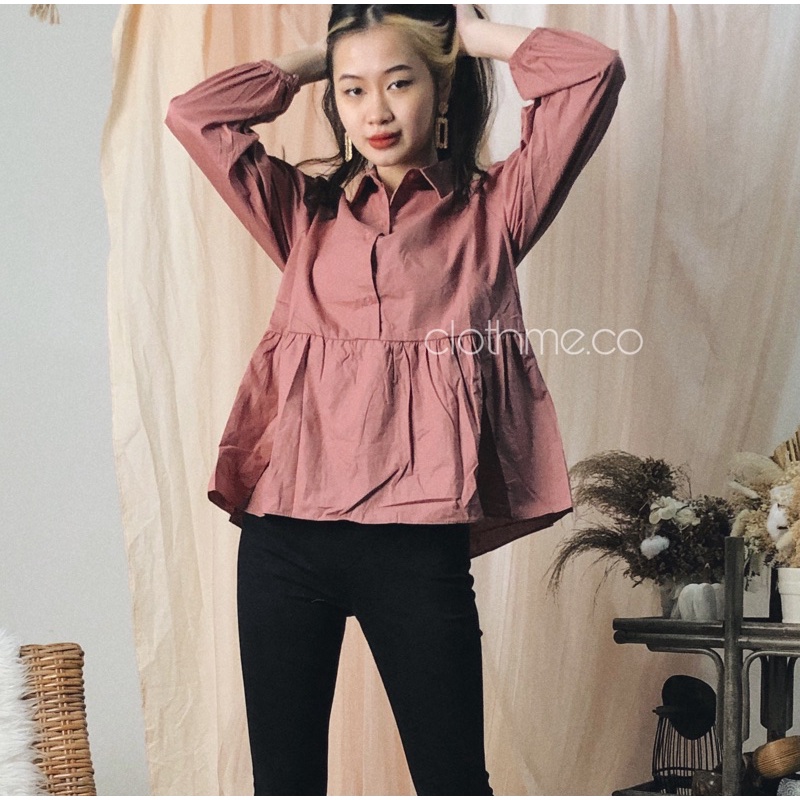 Vivi Top - Clothme.co / Atasan Wanita - Kemeja Wanita - Blouse Wanita-Mauve