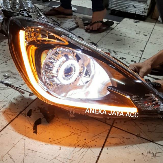 Head Lamp Honda Jazz Ge8 2011 - 2013 Custom projector Led DRL Flexible - Sequential