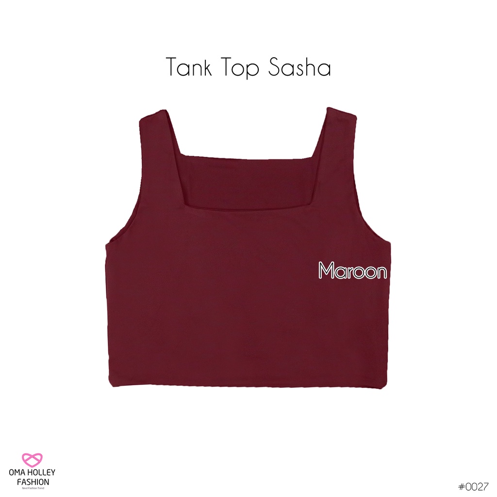 (COD) OH Fashion Tanktop Sasha Korea Bahu Lebar Wanita #0027 (Part 1)-Maroon