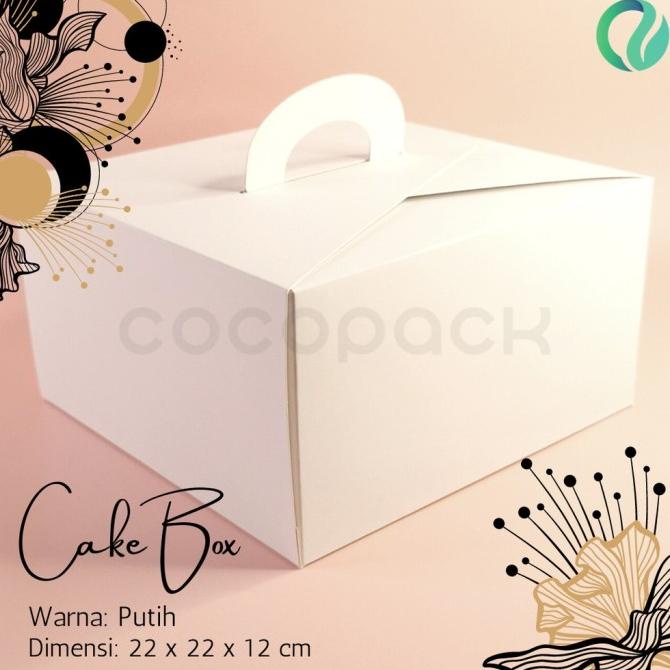 

,,,,,,,] Cake Box White Kotak Kue Putih 22x22x12cm (10 PCS)