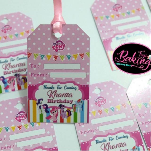 

Thank You Card / Tag Card Birthday / Kartu Ucapan Ulang Tahun Souvenir Hampers Nasi Bento - Little Pony