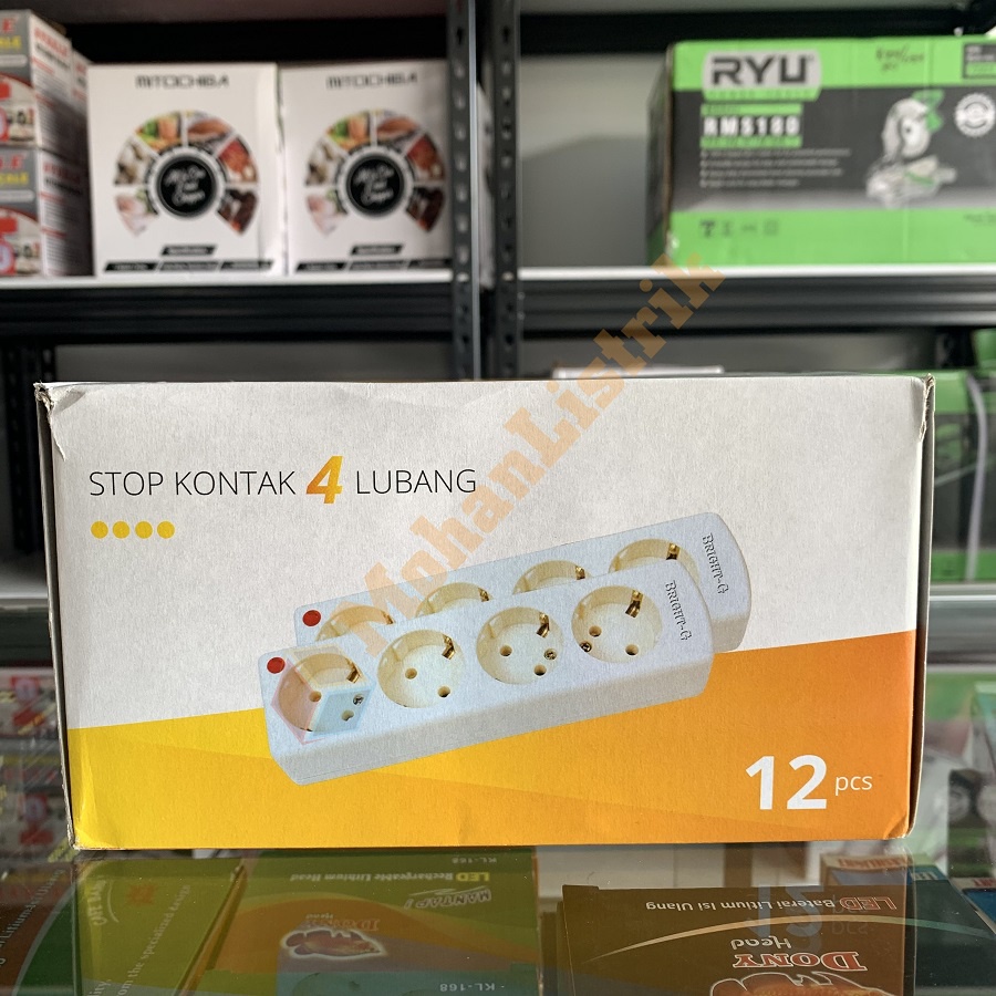 Stop Kontak Bright-G 4 Lubang 4 Lobang BG-814 Kuningan SNI Tanpa Kabel