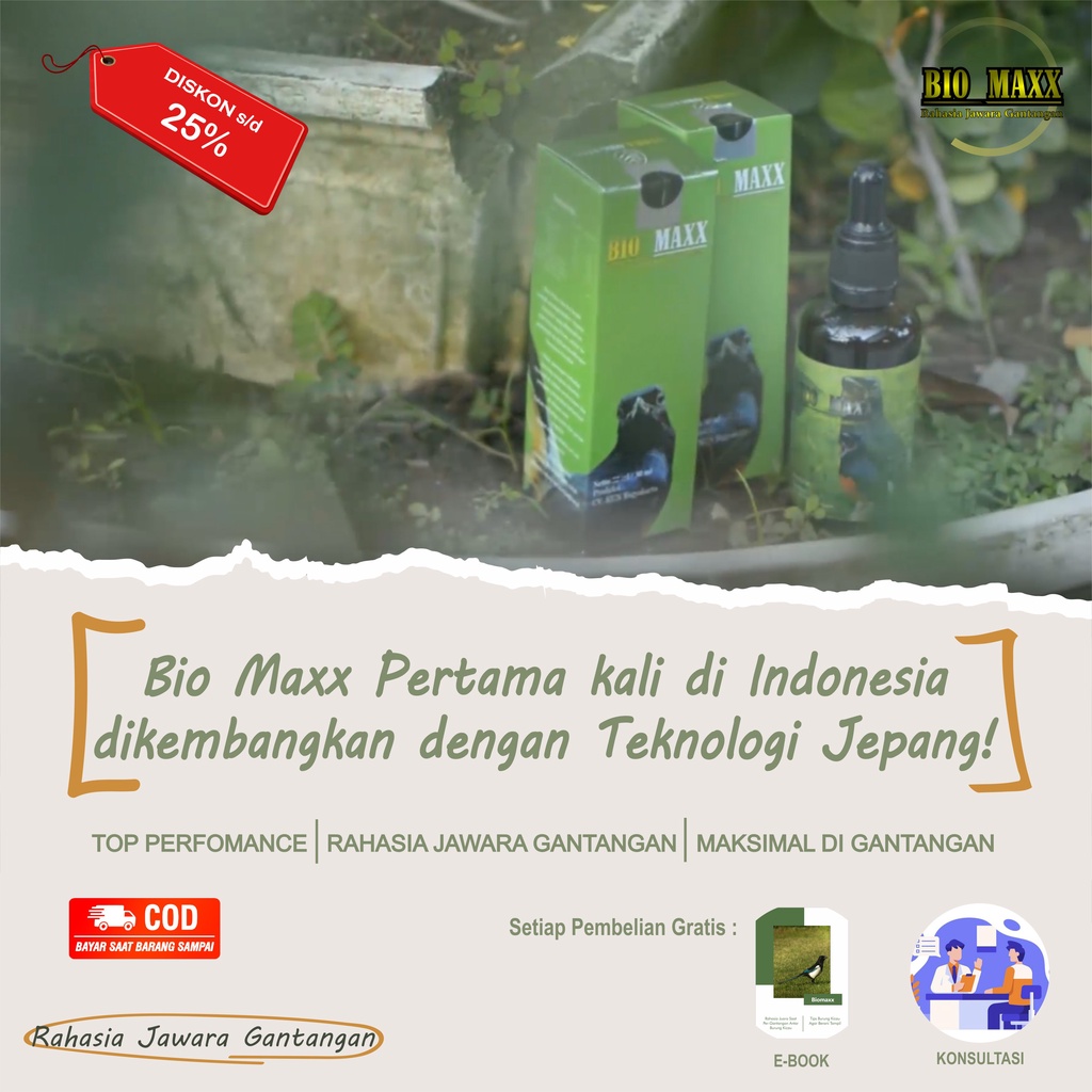 BIOMAXX VITAMIN/SUPLEMEN TETES BURUNG KICAU MURAI BATU, LOVEBIRD, DLL SUARA GACOR JAWARA
