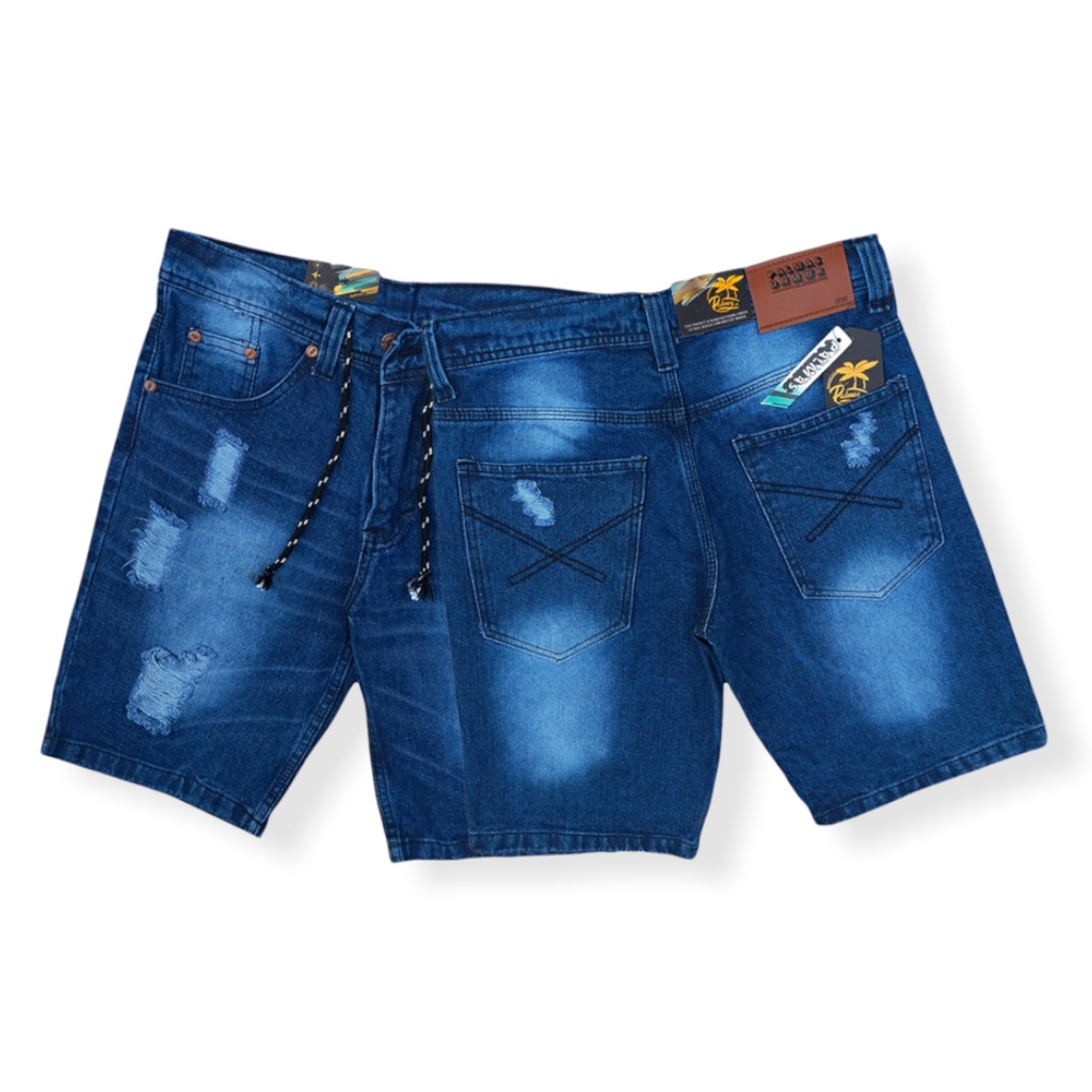Celana Pendek Jeans Pria Celana Jeans Pendek Cowok Sobek 29-34 diatas lutut