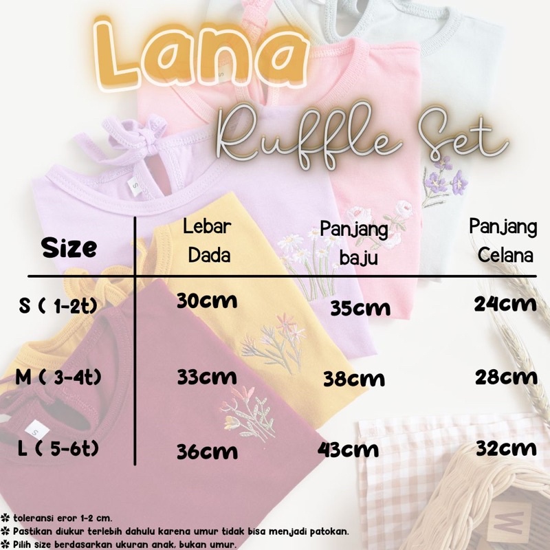 LANA Ruffle Set Anak 1-5thn / Setelan Anak Perempuan