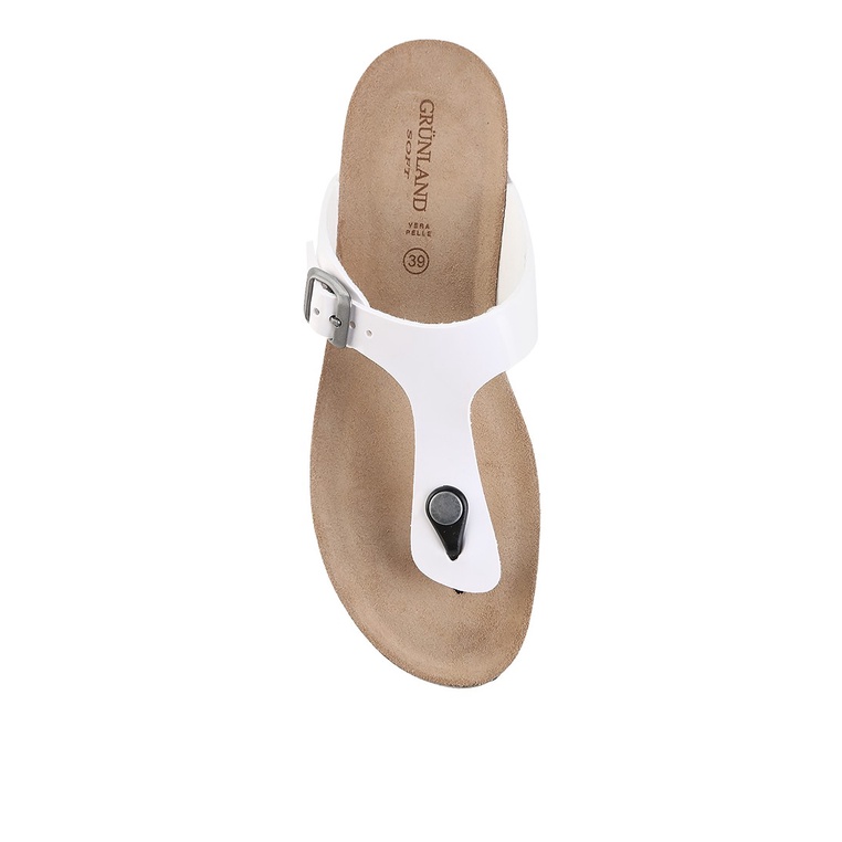 SANDAL JEPIT KULIT GRUNLAND WANITA ORIGINAL FLAT CASUAL PUTIH GRW05