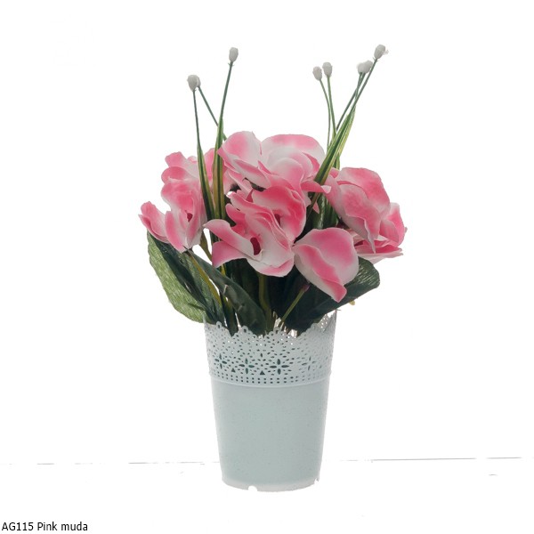Bunga Plastik Anggrek AG11-Pink muda