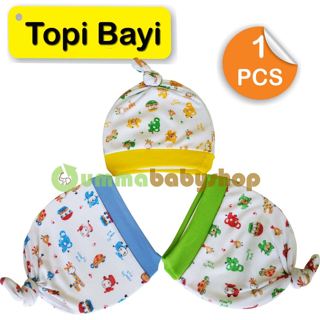 Topi Bayi Kuncung Kupluk Anak Topi Bulat Print Peci Bayi Perlengkapan Bayi Baru Lahir