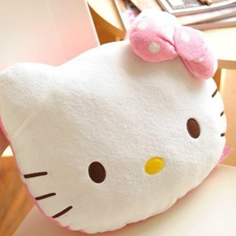 Bantal Leher Universal Motif Hello Kitty Warna Pink Untuk Headrest Mobil