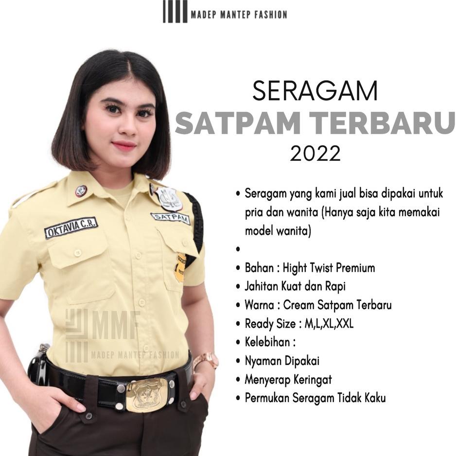 (PALING DIMINATI) Baju Seragam Satpam Terbaru Seragam Satpam Krem Terbaru 2022 Seragam PDH Security 