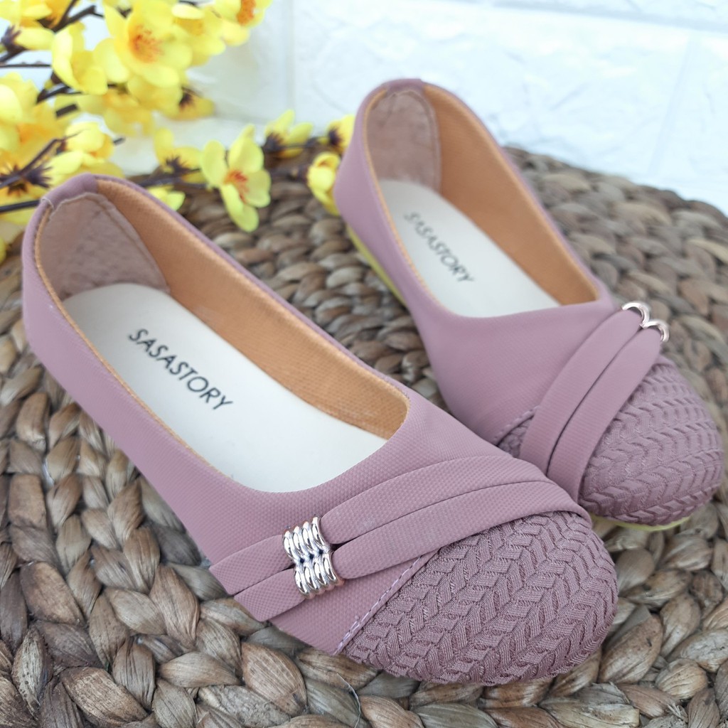 [TAMAN SEPATUKU] SEPATU TRENDY MURAH FLATSHOES PESTA ANAK PEREMPUAN GARIS SAMPING 3 4 5 6 7 8 TAHUN HAX13