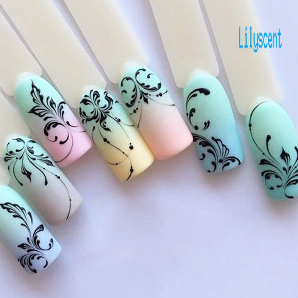 Lily Stiker Kuku Motif Bunga / Bulu Untuk Dekorasi Nail Art / Manicure DIY