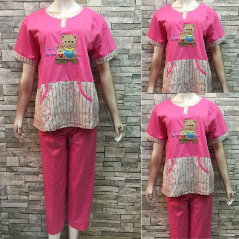 CP SIELIE WARNA | BAJU TIDUR DEWASA| PIYAMA | COD-6011 Pink