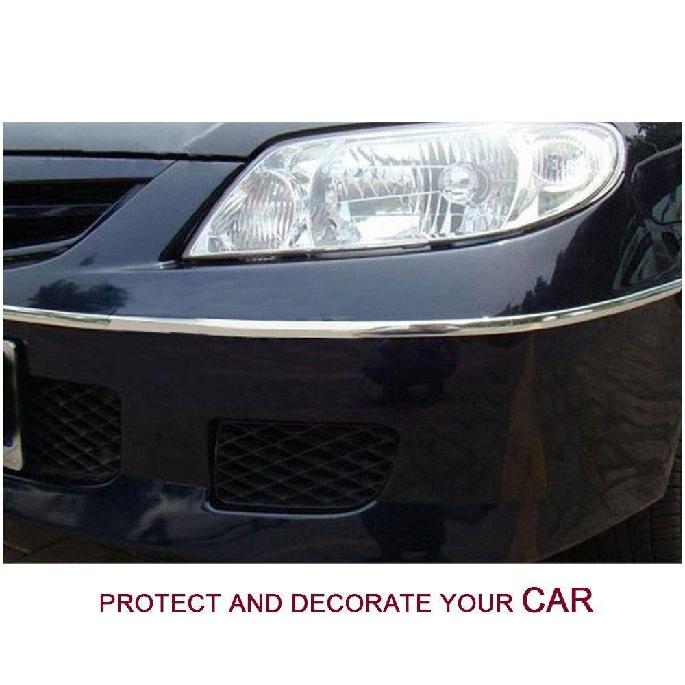 Populer Protector Trim Tape Perekat Diri Anti Tabrak Eksterior Interior Chrome Plate