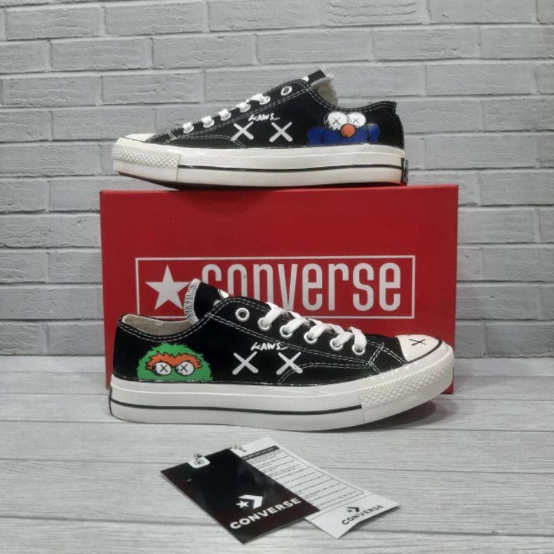 Converse 70s x kaws Fasion Pria Sepatu Casual Hitam Premium