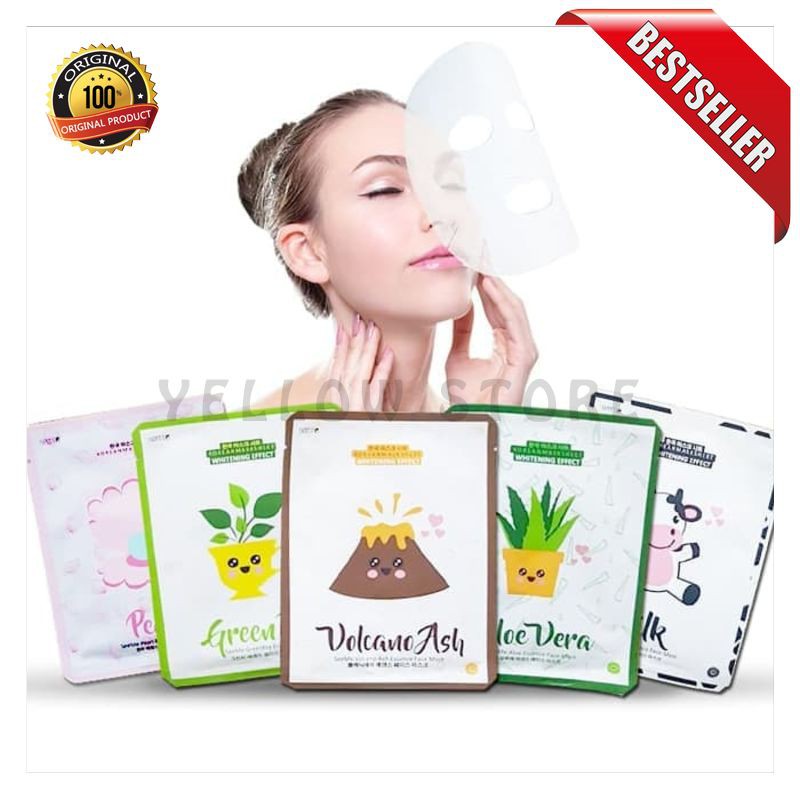 SEEME KOREAN MASK SHEET FACE MASK BPOM - MASKER WAJAH TISSUE KOREA [YELLOW STORE]