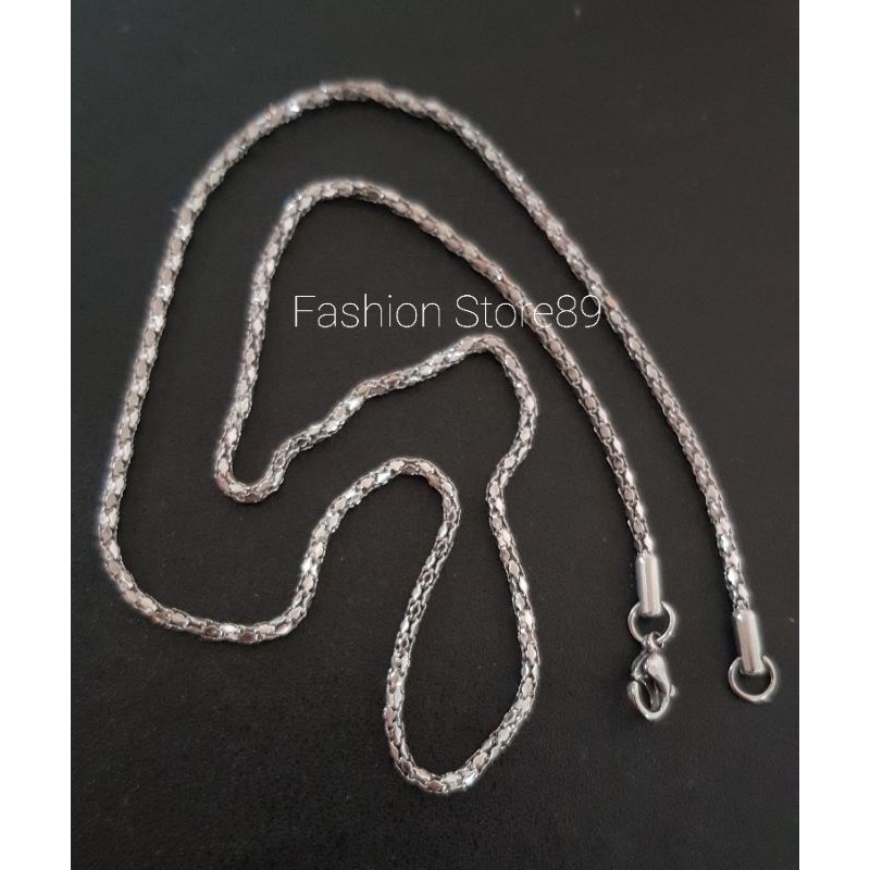 Kalung Belut sisik titanium gold white impor kalung fashion emas titanium antikarat selamanya