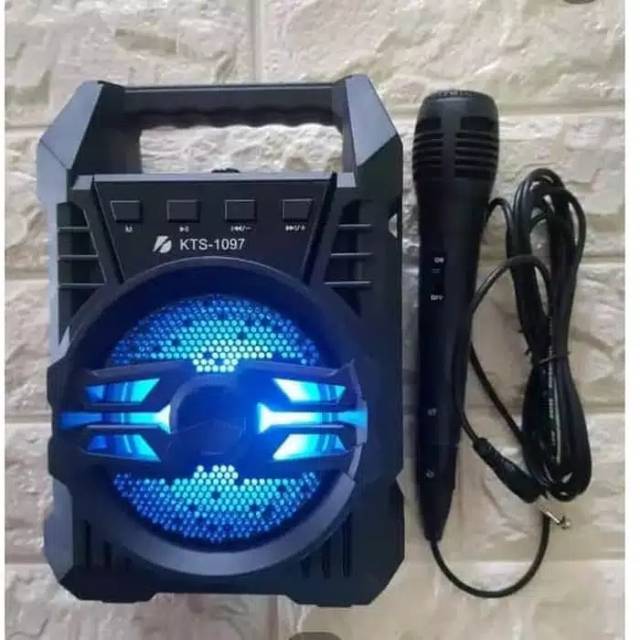 Promo MURAH Speaker bluetooth KTS-1097 SPEAKER KARAOKE +MIC /FREE MIC
