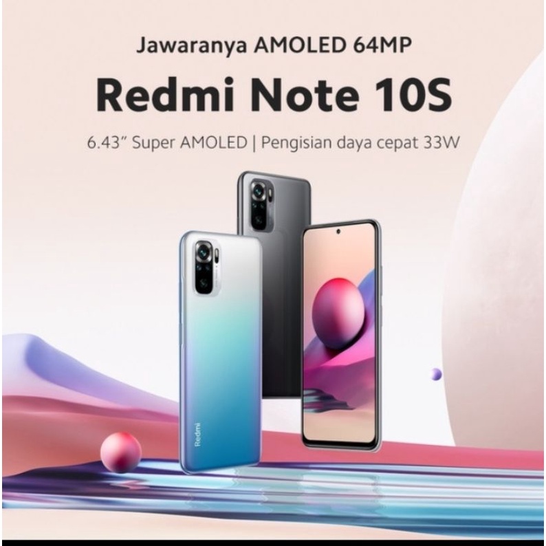 Xiaomi Redmi Note 10S (6GB+64GB) Helio G95 64MP Quad Kamera Layar