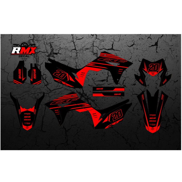DECAL CRF 150 L FULLBODY (010) DEKAL STIKER CRF 150L MERAH HITAM, KUNING, HIJAU, BIRU TUA/MUDA, EMAS