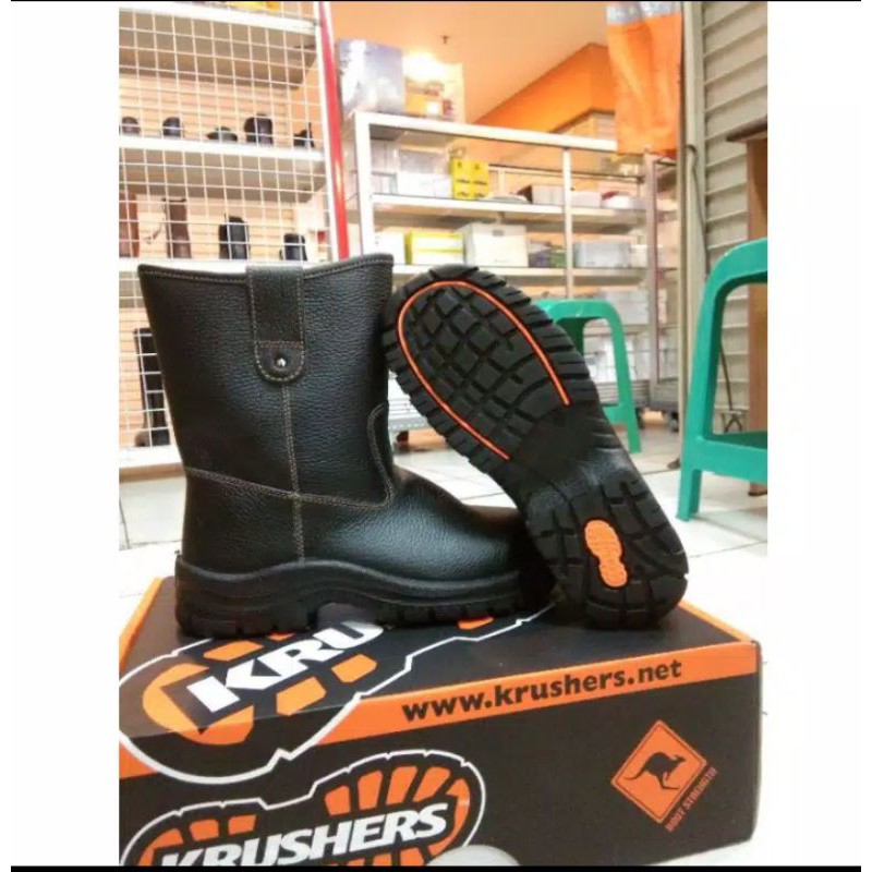 SEPATU SAFETY PREMIUM KRUSHER TEXAS HITAM / COKLAT