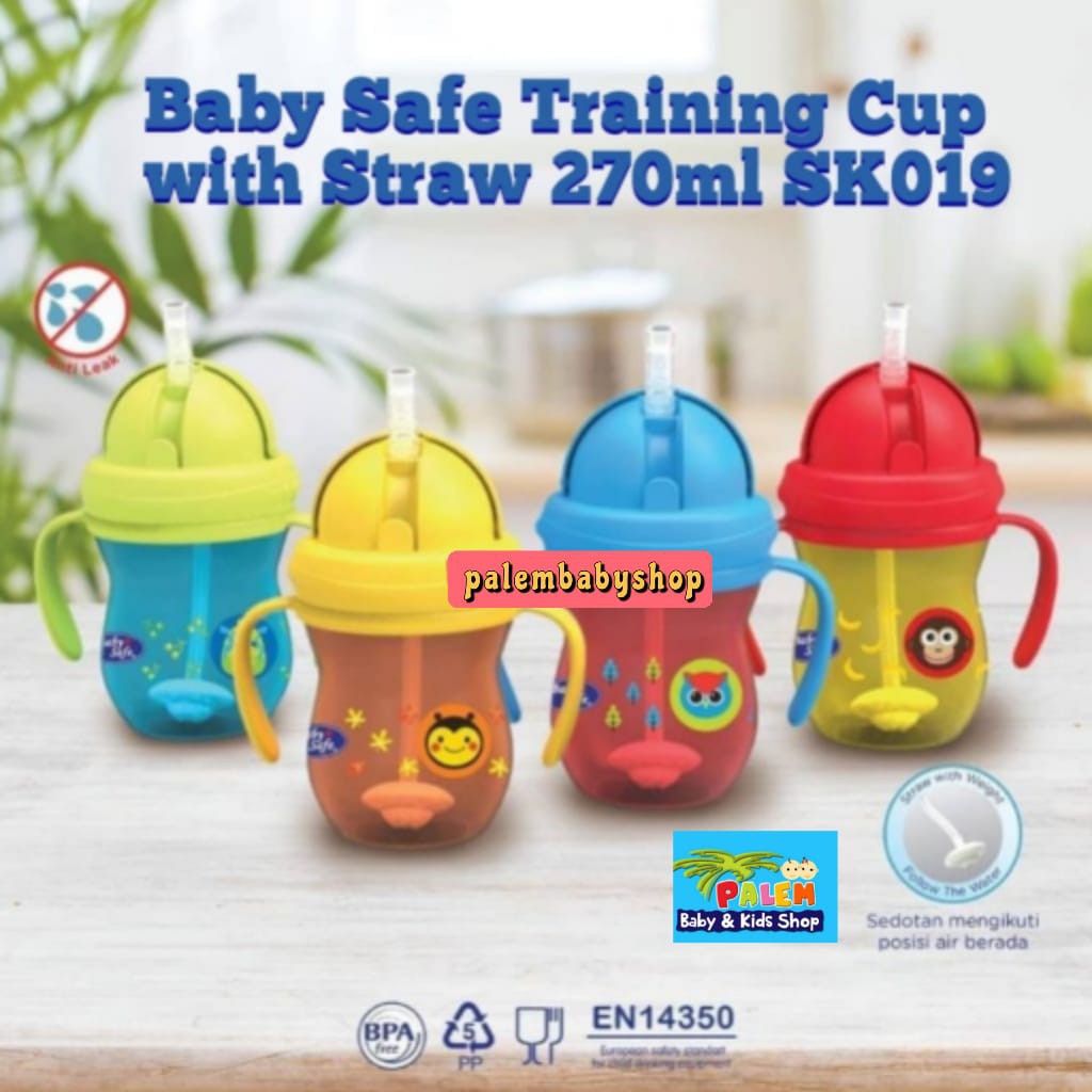 Baby Safe Training Cup with Weighted straw 270ml - Botol minum anak sk019