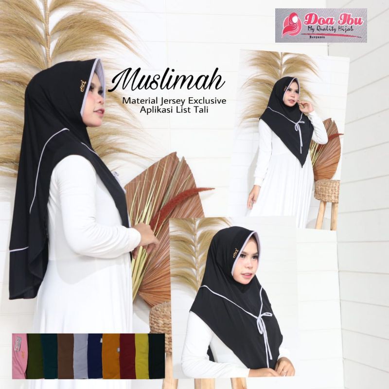 HIJAB SEMI JUMBO LIST TALI MUSLIMAH ORI DOA IBU/JILBAB DOA IBU JERSEY PREMIUM/JILBAB INSTAN