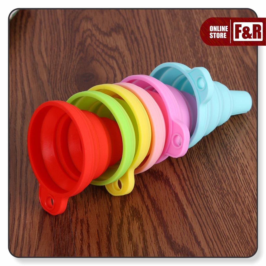 Corong Air Corong Minyak Corong Lipat Bulat Karet Silikon Flexsible Portable Foldable Silicone