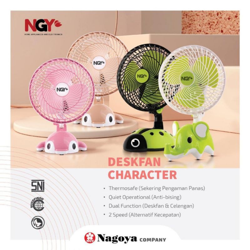 KIPAS ANGIN MEJA KARAKTER NAGOYA 8inc NG-188 PORTABLE DESK FAN 8INC NG 188