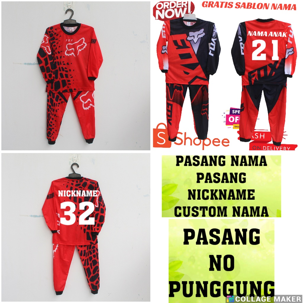 Setelan baju balap motor cross/baju motor cross anak