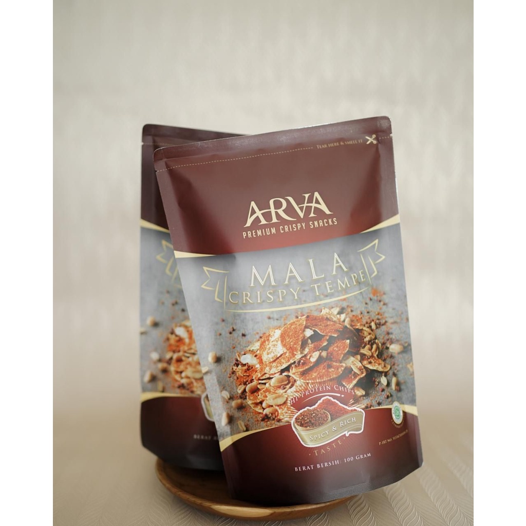 ARVA - MALA CRISPY TEMPE SNACK - 100 GR (PREMIUM &amp; HALAL)