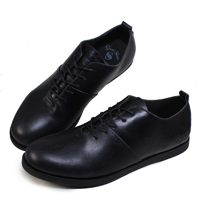 BIG SALE BRANDED !! Sepatu Pria Sauqi Vegas Black Casual Formal Kerja Kantor