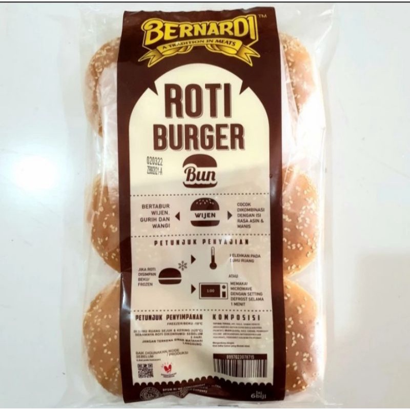 

Roti Burger Bernardi wijen isi 6 biji kemasan 300gr