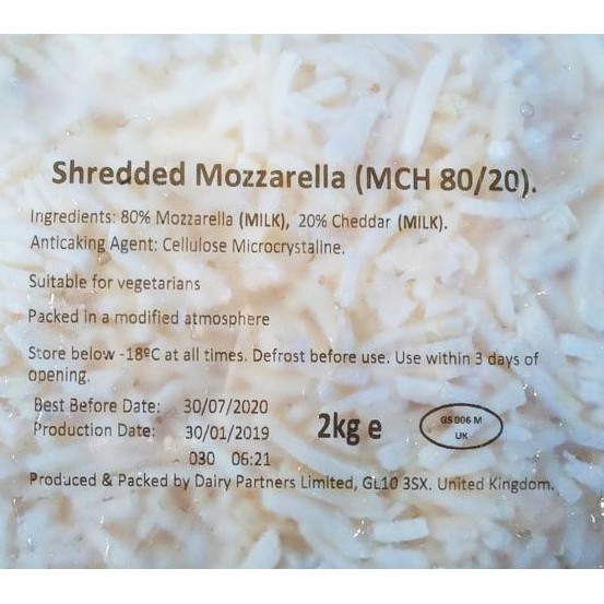 

Dairy Partners Keju Mozarella 200 gr / Mozarella parut / Shreded Mozarella Cheese Repack