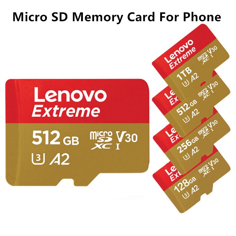 Lenovo Kartu Memori Micro SD 512GB Kecepatan Tinggi