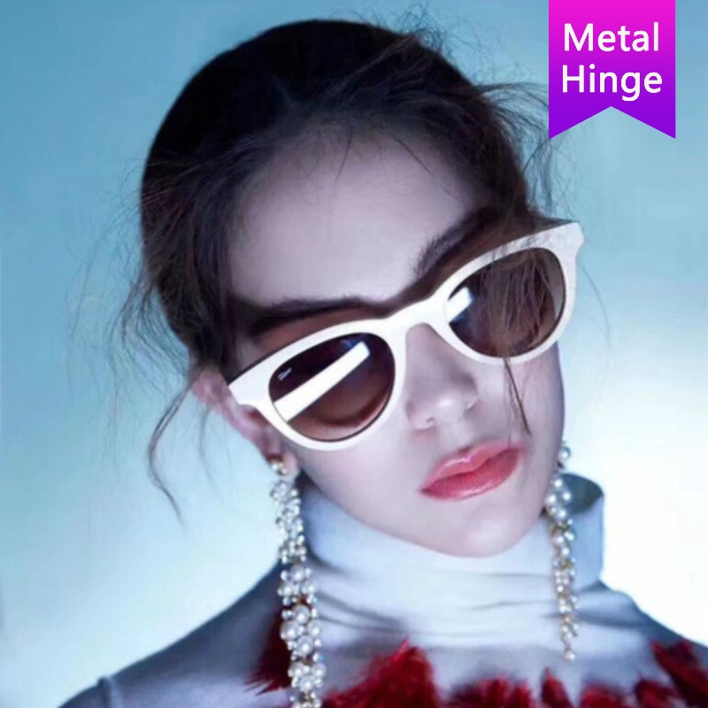 European and American cat eye trendy fashion men's and women's sunglasses metal hinges