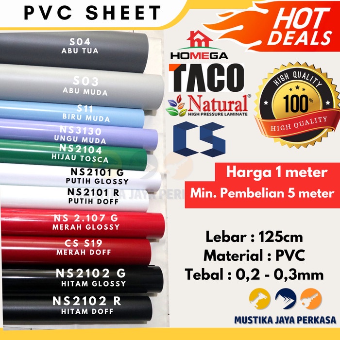 PVC Sheet Pelapis Mebel Furniture Anti Air Supercon 0.2 Mm