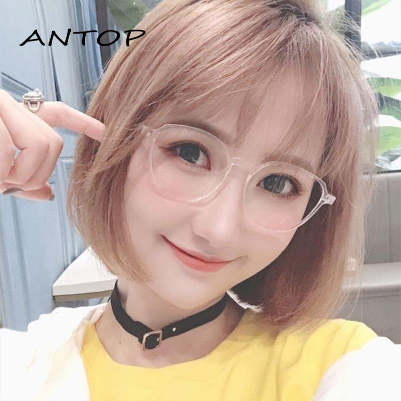 COD Kacamata Korea Gradient Transparent Wanita Kacamata Anti Radiasi Anti Blue Light Untuk Fashion retro flat Eyeglasses ANTOP