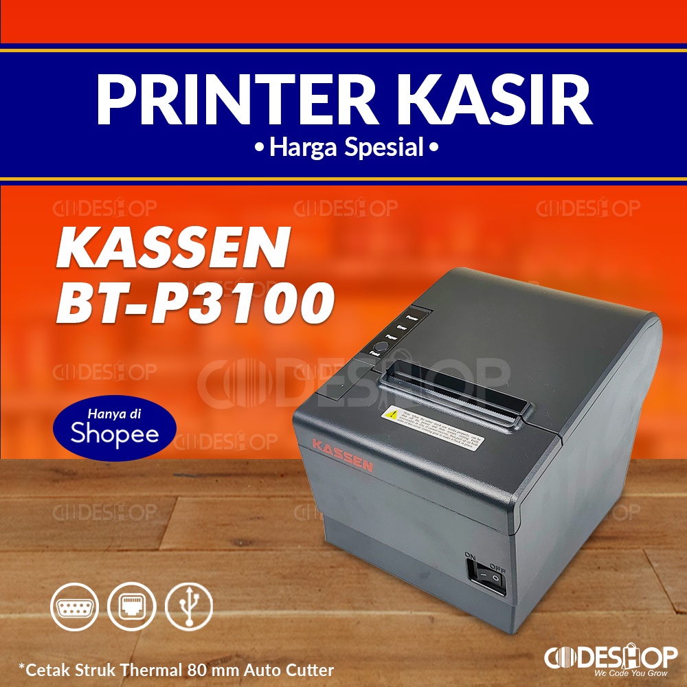 Printer Thermal Kassen BTP 3100 Printer Cetak Struk Kasir Auto Cutter 80mm