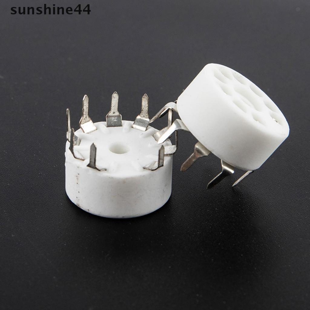 Sunshine 5pcs Socket Tabung Keramik 9pin B9A Pcb Mount 12ax7 12at7 Hifi Audio Vintage